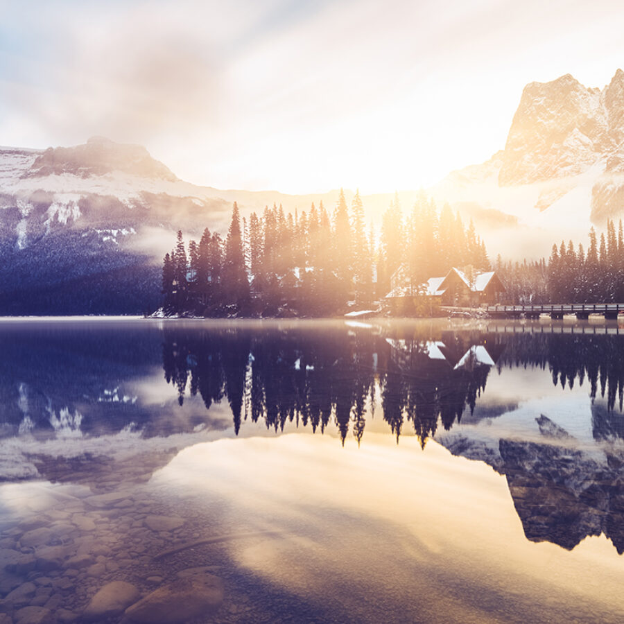 Scenic view of mountains at Emerald Lake