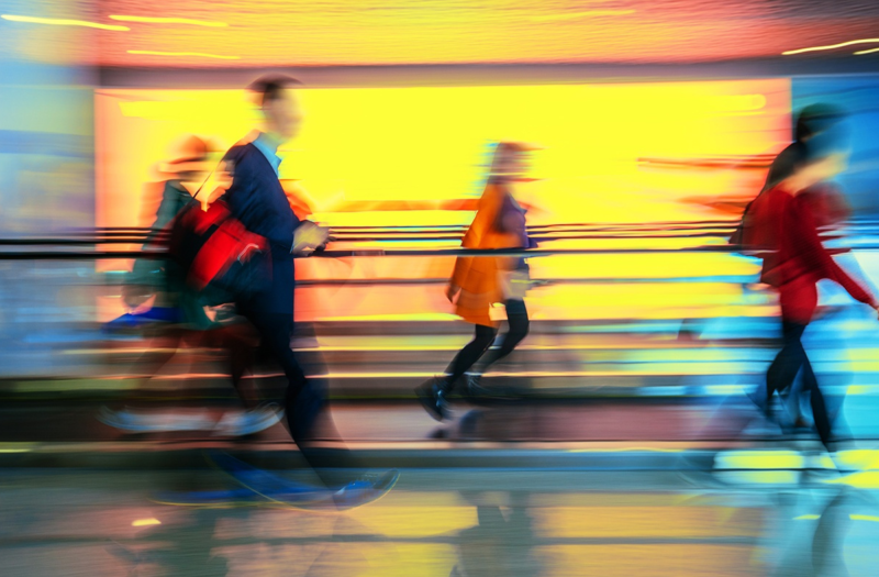 People moving blurred image