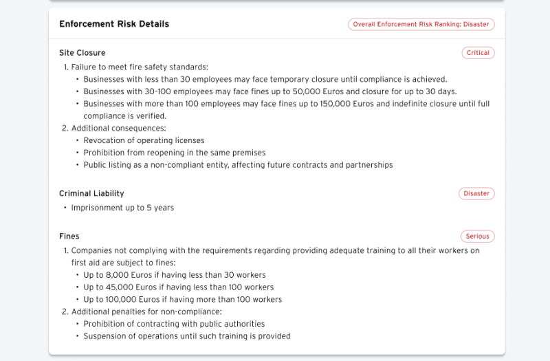 Enforcement risk – screenshot 2